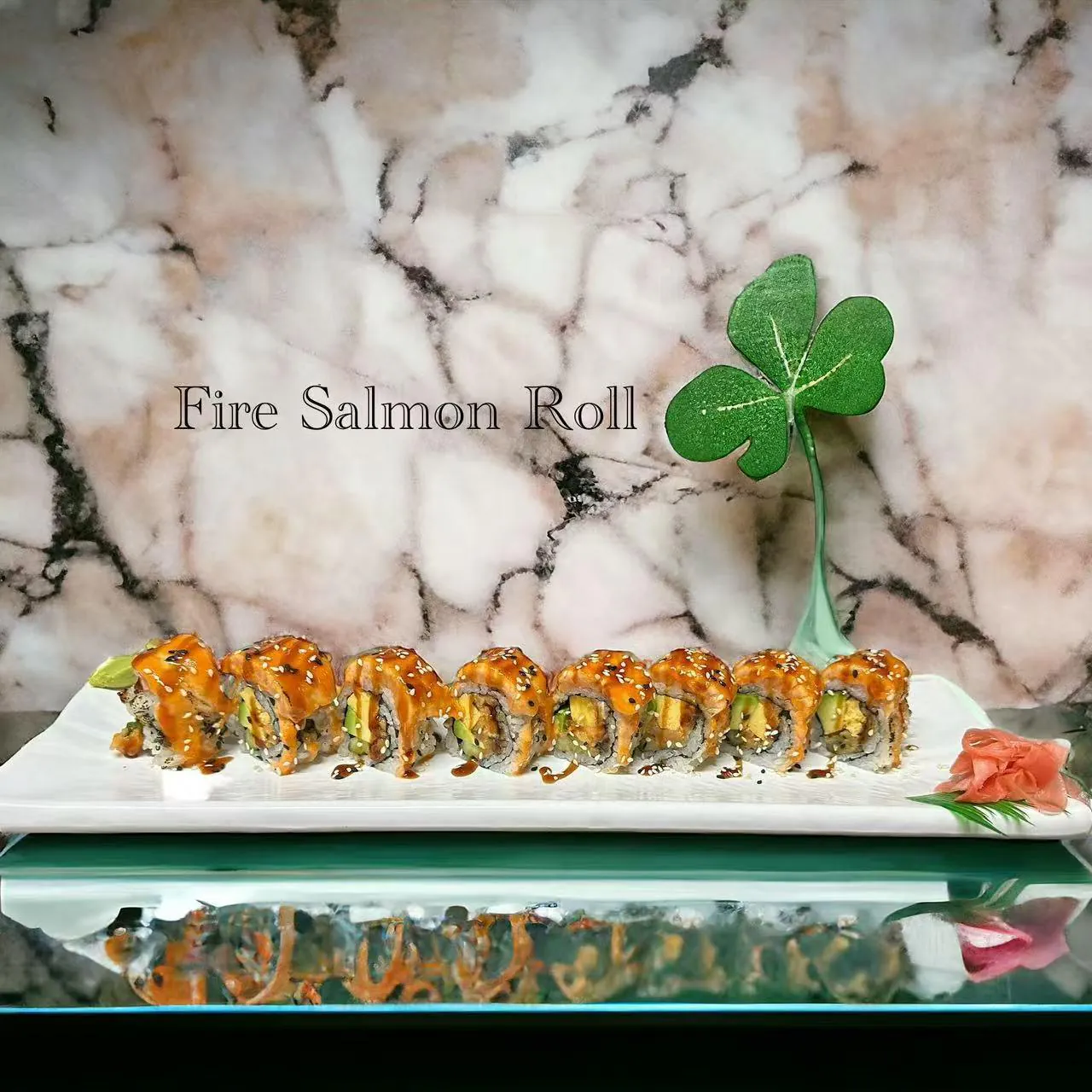 Fire Salmon Roll at Sky Thai Pho & Sushi Asian Fusion Restaurant in Gunnison